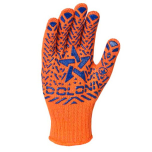 Робочі рукавички DOLONI 564 ДКГ Зірка помаранчева чорний малюнок Робочі рукавички DOLONI 564 ДКГ Зірка помаранчева чорний малюнок